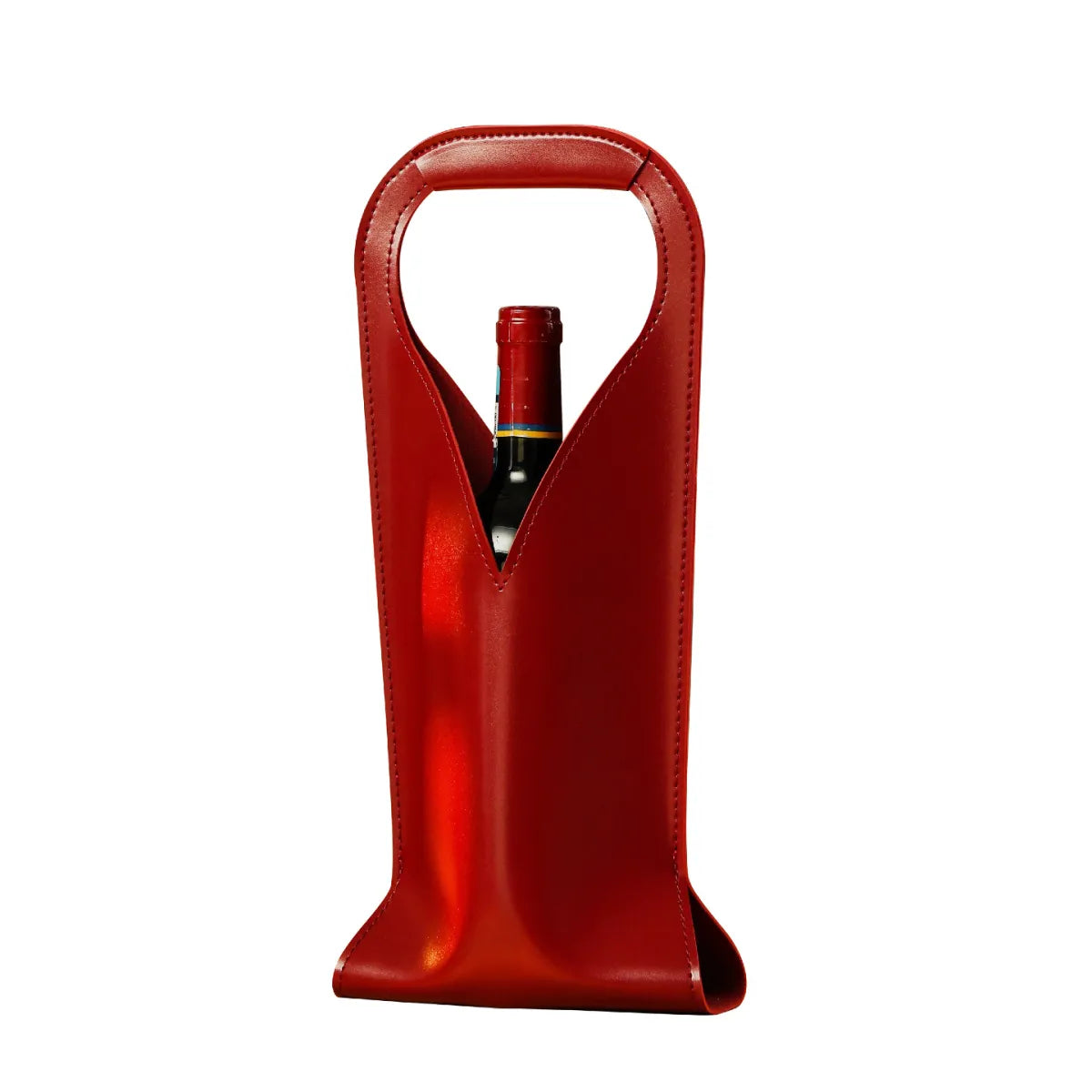 Luxury Leather Wine Bottle Gift Bag | Premium Single Bottle Carrier for Weddings &amp; Corporate Gifting